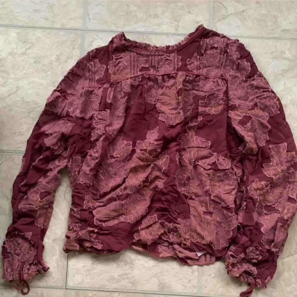 Wilfred Burgundy Lace Blouse